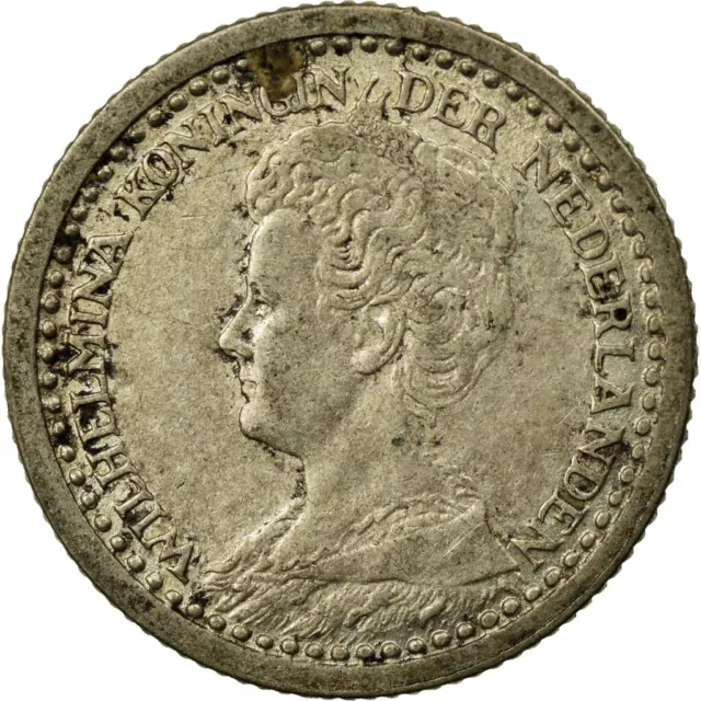 [#684639] Monnaie, Pays-Bas, Wilhelmina I, 10 Cents, 1918, TB, Argent, KM:145