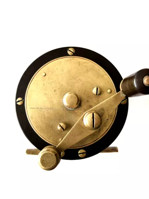 Vintage Julius vom HOFE Salmon/Light saltwater reel brass and hard rubber c1886 Vintage Julius vom HOFE Salmon/Light saltwater reel brass and hard rubber c1886