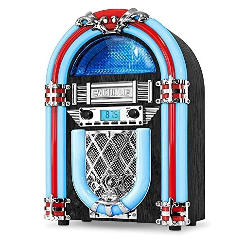 Victrola Nostalgic Wood Countertop Jukebox with Built-in Bluetooth Speaker 50...