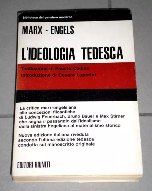 Marx - Engels "L'IDEOLOGIA TEDESCA" Editori Riuniti