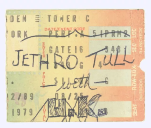 Jethro Tull & UK 10/12/79 New York City NY MSG Concert Rare Ticket Stub