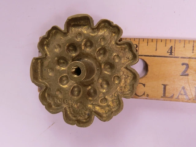 VTG  Brass Flower Curtain Tieback Hold Back Lot of 4 Medallion Window Hardware 12