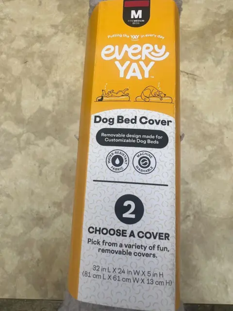 EveryYay Grey Boucle Removable Bed Cover for Dogs MEDIUM, 32" L X 24" W X 5" H