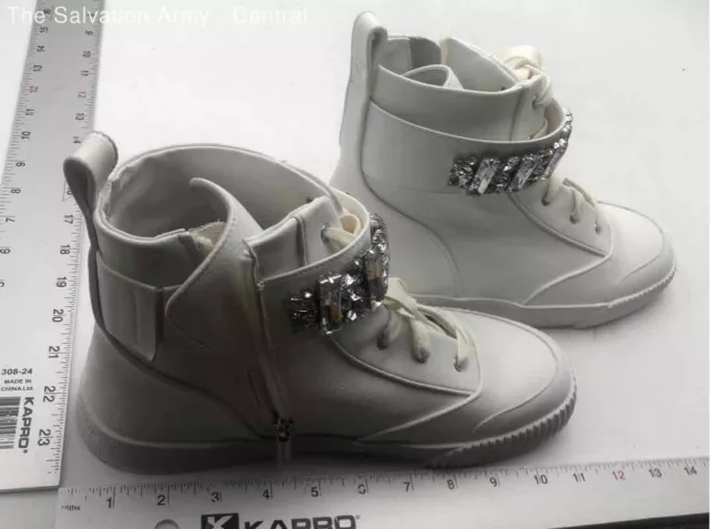 Karl Lagerfeld Womens Jeren White Leather High-Top Sneaker Shoes Size 9.5M