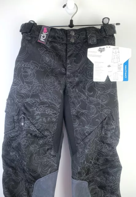 FOX Racing Womens Dakota Pants Size 10 Motocross MX ATV Black Grey Graphic NWT 3