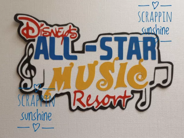 Pieza de papel troquelado de página de álbum de recortes All Star Music Resort - SSFFDeb
