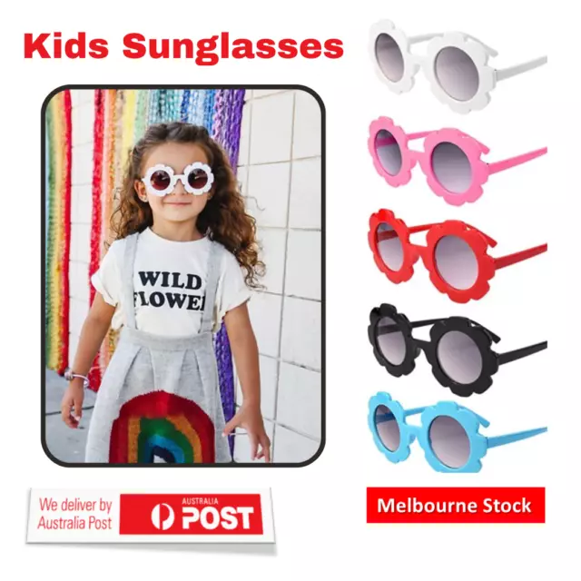 Kids Flower Shaped Cute Round UV400 Sunglasses Girls Baby Children Toddler Shade