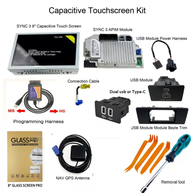 Factory SYNC 2 to SYNC 3 Upgrade Kit 3.4 Fit for Ford Sync3 APIM Module Carplay