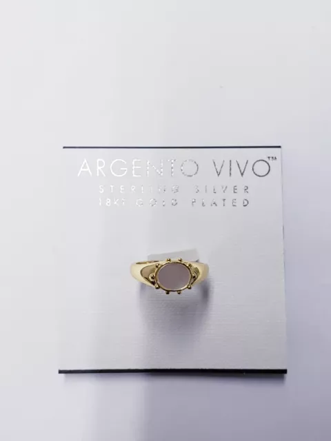 Argento Vivo Sterling Silver Mother of Pearl Ring SIZE 7