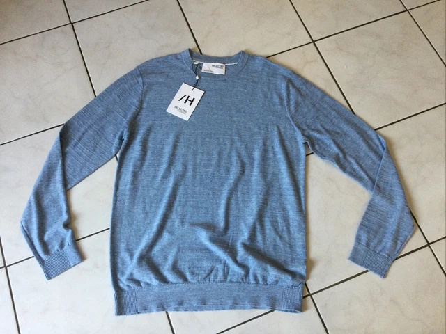 Pull SELECTED HOMME Taille L - Bleu Ciel - Neuf Avec étiquettes