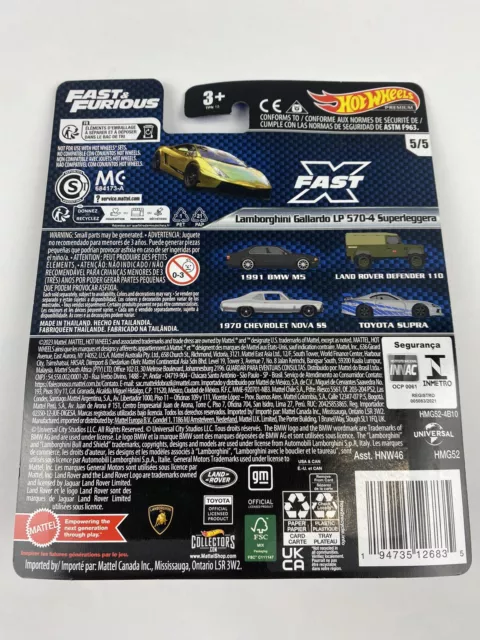 Hot Wheels Fast & Furious Toyota Supra Premium Diecast 1/5 New 2