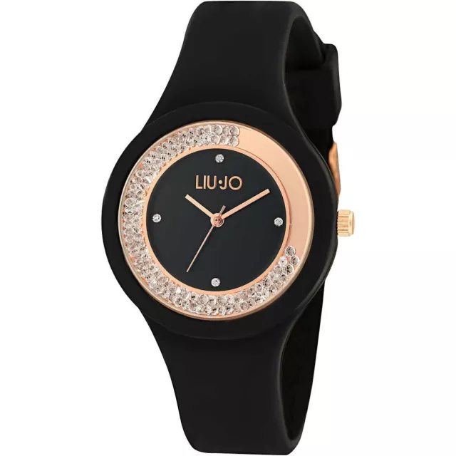 Orologio Donna LIU JO Luxury DANCING SPORT TLJ1418 Silicone Nero Swarovski