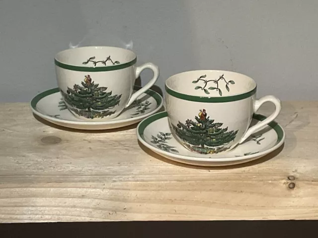 Spode CHRISTMAS TREE Teacup And Saucer X 2