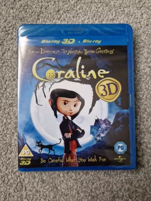 Coraline 3D/2D Blu Ray- New & Sealed