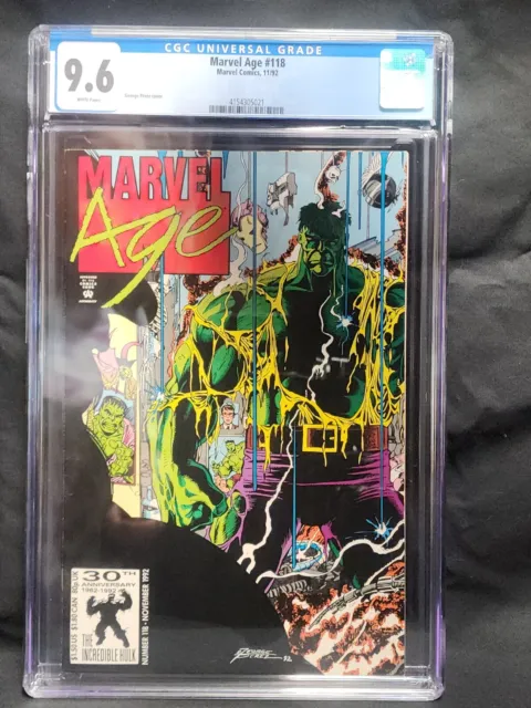 🔑🔥🔥  Marvel Age #118 Hulk 1992 9.6 CGC George Perez CVR!!! 305021