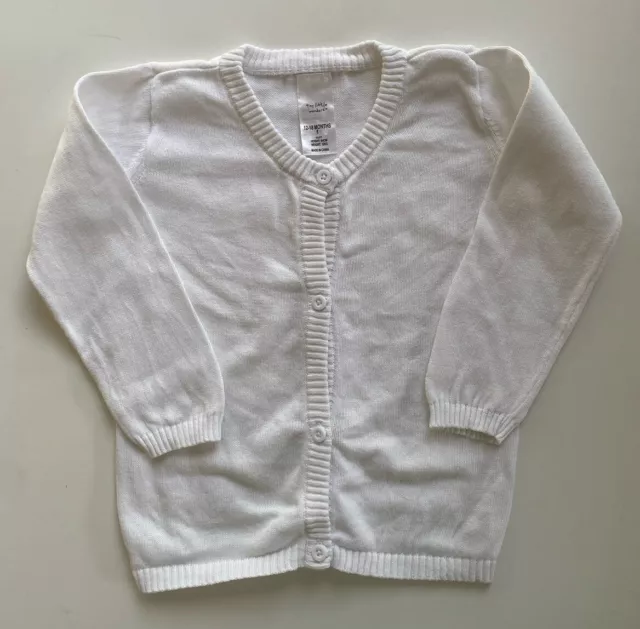 Tiny Little Wonders baby size 12-18 months white knit button up cardigan, VGUC