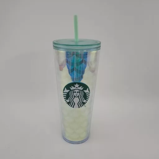 Starbucks Acrylic Iridescent Rainbow Siren Scales Cold Cup Mermaid Tumbler 24 oz