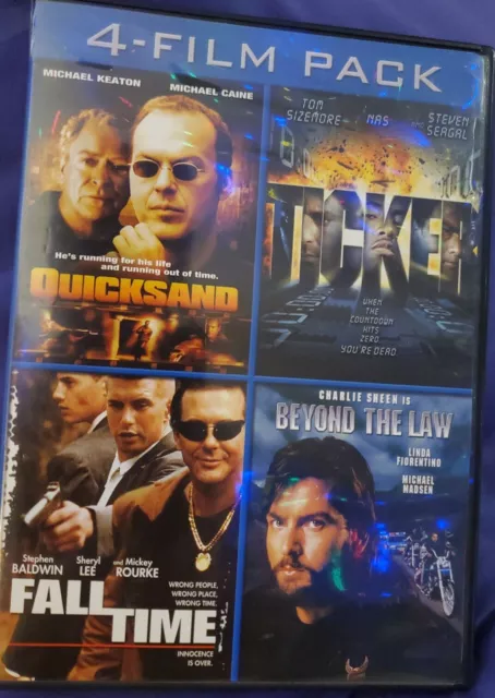 4 Film Pack: Quicksand, Ticker, Fall Time, & Beyond The Law - DVD - VERY GOOD