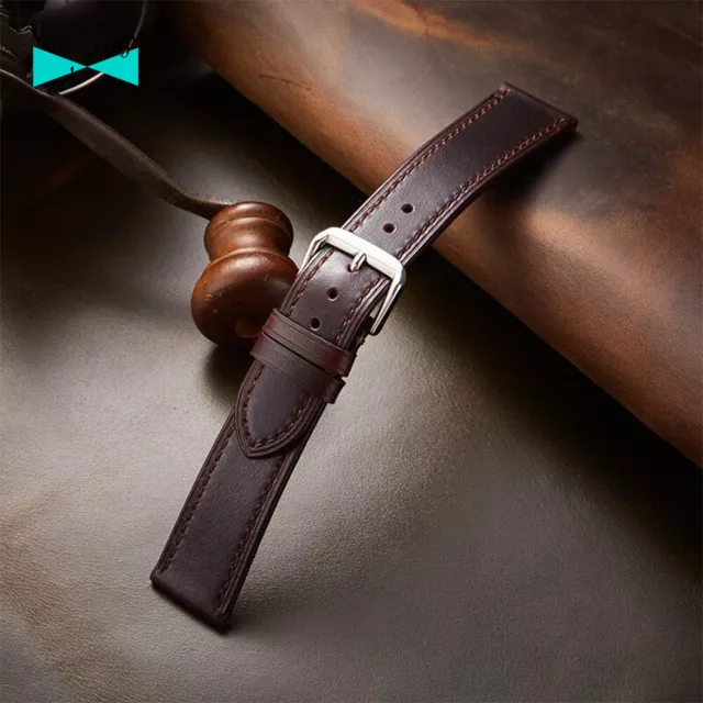 Cinturino orologio in vera pelle marrone scuro da uomo vintage 18 19 20 21 22 mm