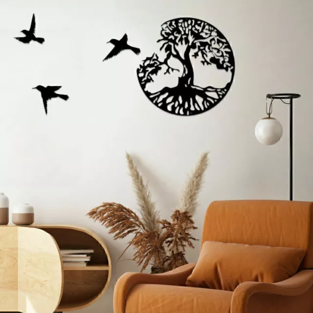 Arte de pared colgante de metal árbol de la vida para el hogar sala de estar jardín escultura decoración