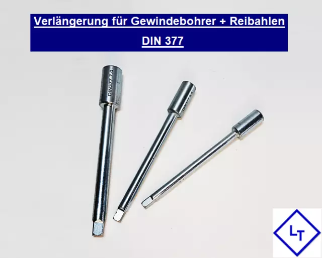 Verlängerung für Gewindebohrer und Reibahlen  DIN 377 Gewinde Vierkant 4,9 - 7mm