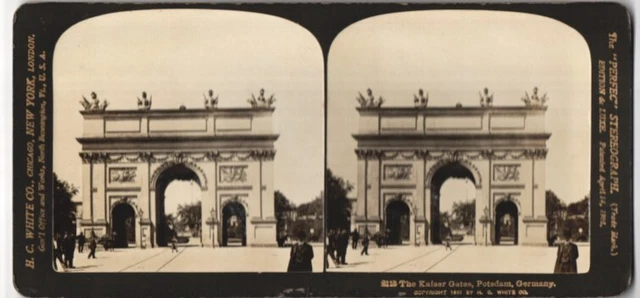 Stereo-Fotografie H.C. White Co., New York, Ansicht Potsdam, Partie am Kaiserto