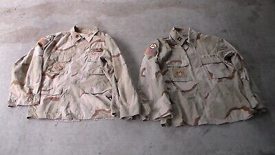 US Army Iraq War / Afghanistan War Officer Capt. & Major rank Desert Camo Shirts