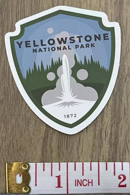 Yellowstone National Park, Wyoming, Montana, Idaho, Sticker Decal Geyser