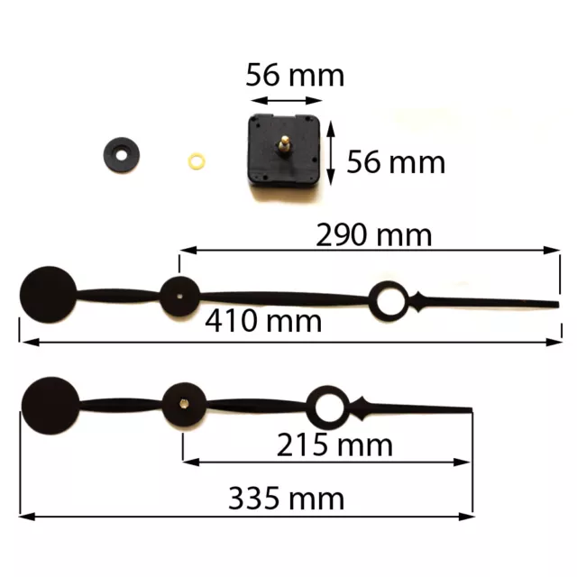 Aiguilles 41cm Mécanisme Horloge de Gare Mouvement Quartz Pendule Murale