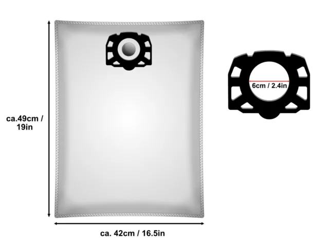 Bolsa Filtro de Fibra Húmeda Repuesto para Karcher Aspirador WD4 WD5 Premium 2