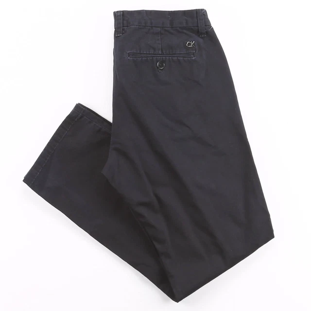 Calvin Klein pantaloni dritti regolari da uomo neri cotone W29 L30