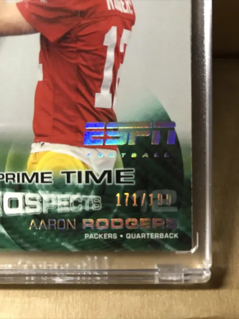 2005 Upper Deck ESPN Prime Time Prospects Aaron Rodgers RARE FOIL SP #d171/199