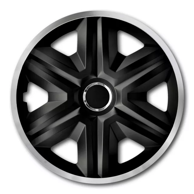 HUB CAPS 16 Inch Wheel Trims HQ ABS Plastic Universal Push-In Set of 4 (017) 2
