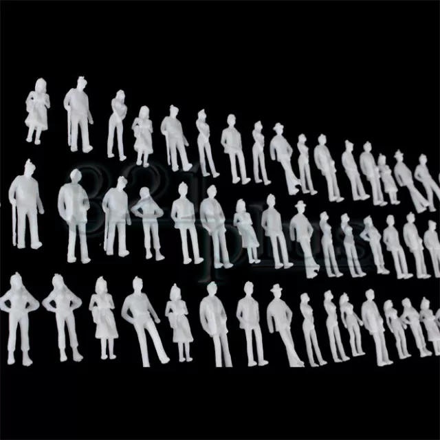 100 pcs. 1:160 Scale Figures N Gauge Model Trains unpainted sitting & standing