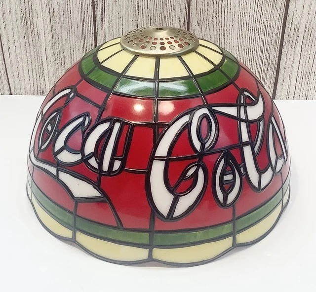 🔴 Vintage Coca-Cola 6.25”x10” Stained Glass Style Plastic Lamp Shade