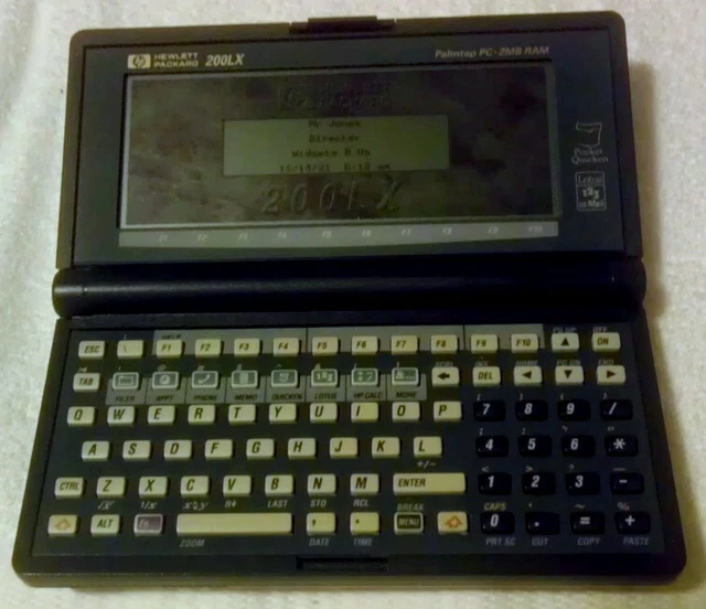 PC/タブレット PCパーツ HEWLETT PACKARD 200LX 2MB Palmtop PC Fully Functioning With 200LX 