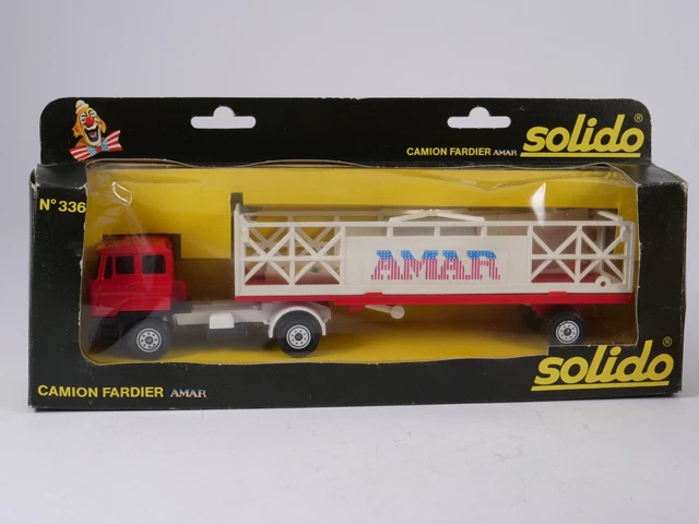 Camion DAF Solido N°333 Cirque Amar Caisse Rouge 1/50 Neuf En Boîte