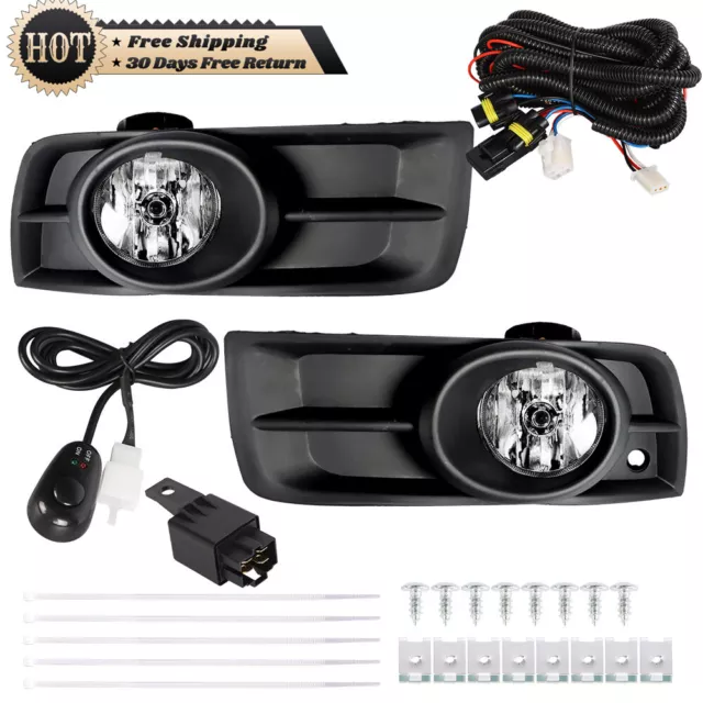 Silscvtt Driving Bumper Fog Lights Lamps For 2010-2014 Chevy Cruze Chrome Pair