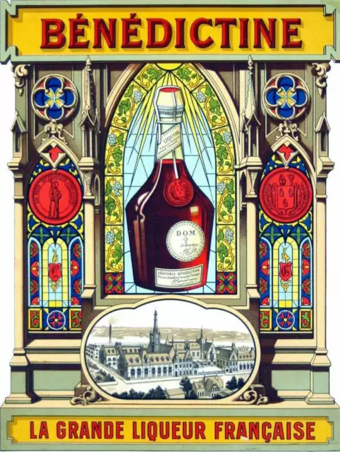 Benedictine Liqueur  Kneipe BLECHSCHILD METALLSCHILDVINTAGE NOSTALGIE