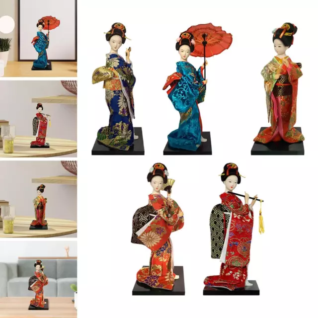 Statua asiatica bambola geisha giapponese bambole kimono bambola orientale 25 cm