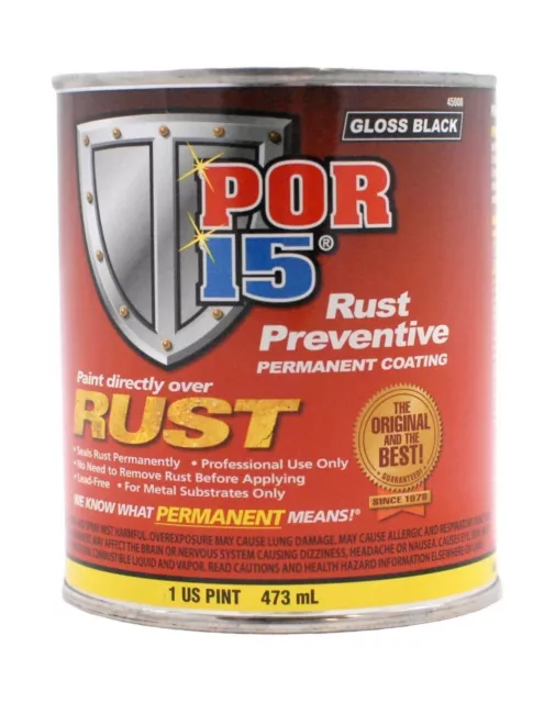 Por 15 Gloss Black Rust Coating Preventive Paint Sandblasted Protecting Metal