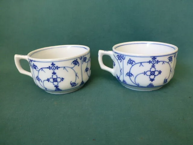 Two Antique KoenigsZelt Silesia Strawflower Pattern Cups