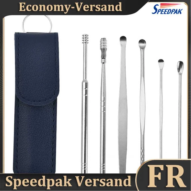 Stainless Steel Ear Cleaner Wax Removal Tool Kit Ear Pick Set (Blue) Hot