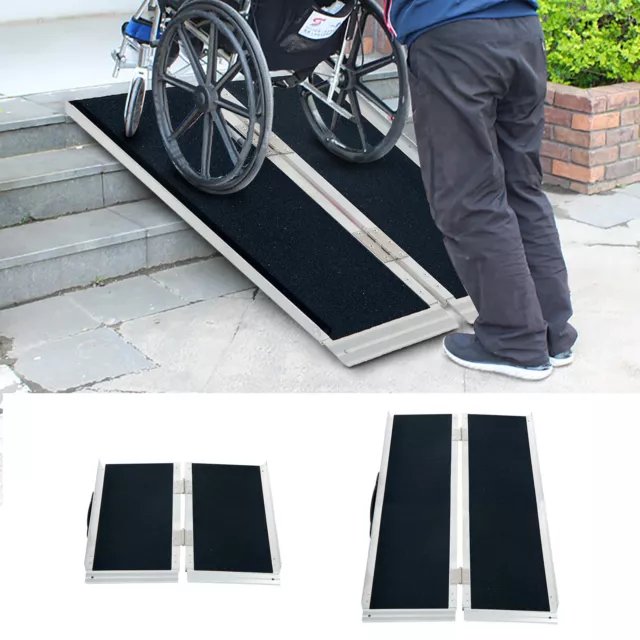 Duo Wheelchair Ramp Pushchair Mobility Assistance Folding w/ Carry Handle