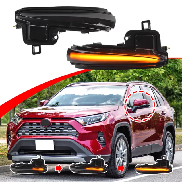 LED Side Mirror Light Sequential Dynamic Turn Signal Fit Toyota RAV4 2019-2021