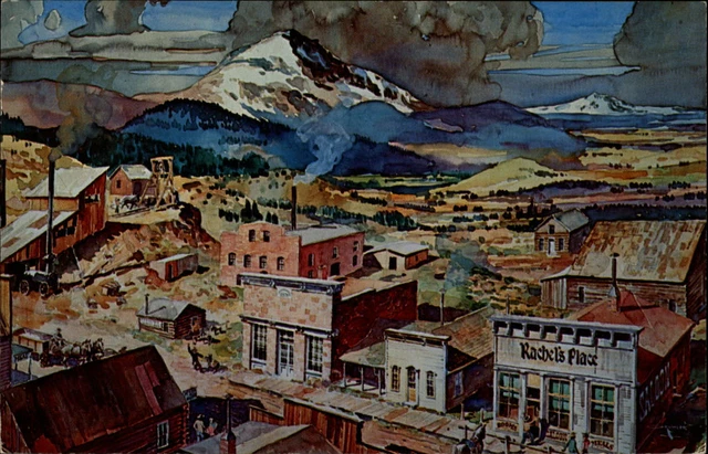 Colorado Fairplay Front Street North artist Otto Kuhler ~ art postcard sku335
