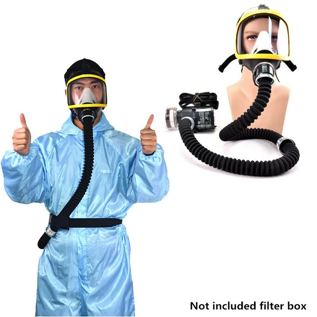 ELECTRIC CONSTANT FLOW Supplied Air Fed Full Face Gas Mask Respirator