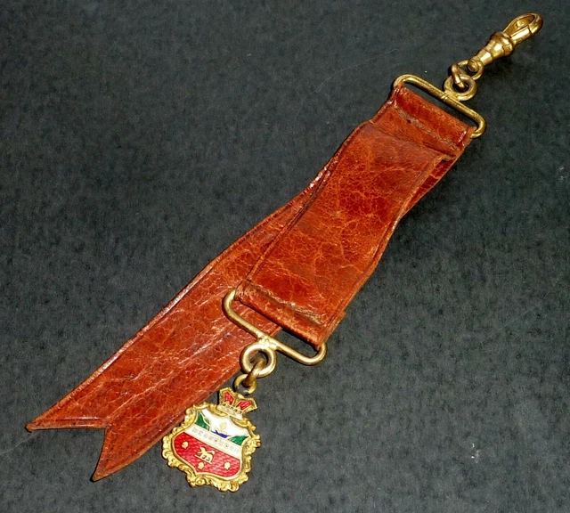 Leather pocket watch fob online