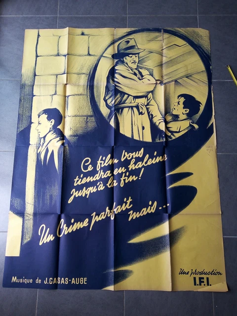 AFFICHE ANCIENNE Polar "Un crime parfait mais..." Cinéma Film Imprimerie Harfort