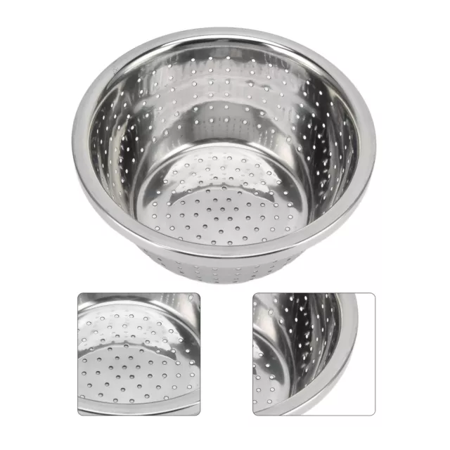 Stainless Steel Colander Strainer Bowl Vegetables Rice Grains 18/20/22/24cm FS